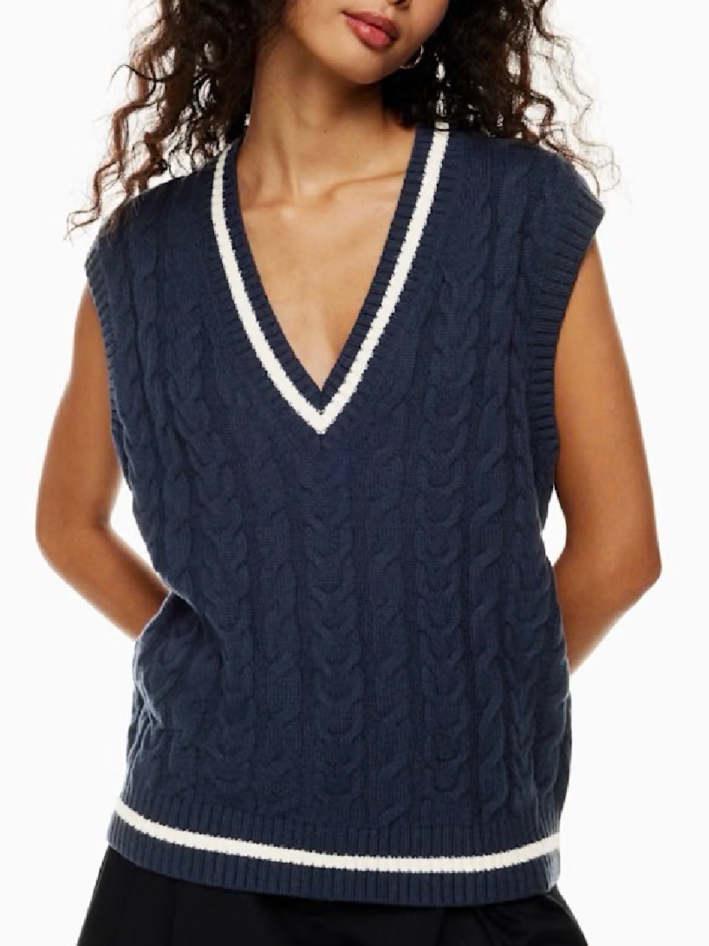 Aritzia Sunday Best Winston Merino Wool Cable Knit Sweater Vest XS